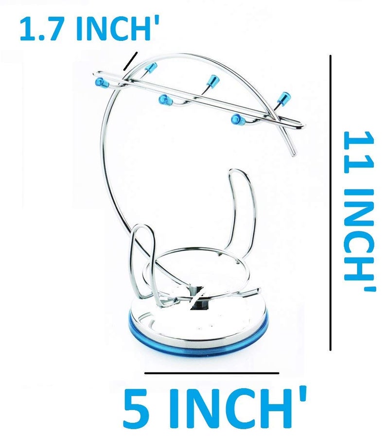 Foliam Stainless Steel Cup and Saucer Stand Cup Rack Organizer Holder Drip Tray Holder Plate Organizer Space Kitchen Saving Rack 6 Piece Silver - Image 3