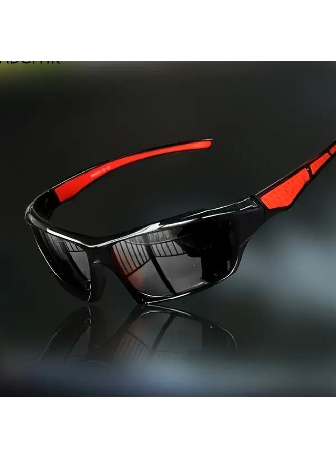 Red Sports Glasses For Men With Mirror Lenses TAC Lens PC Polymer Frame - Image 3