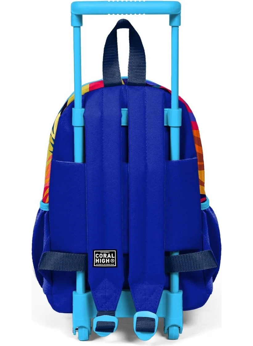 CORAL HIGH Mini Nest Squeegee Backpack Navy Blue Saks Lion Pattern Two Compartments 24041