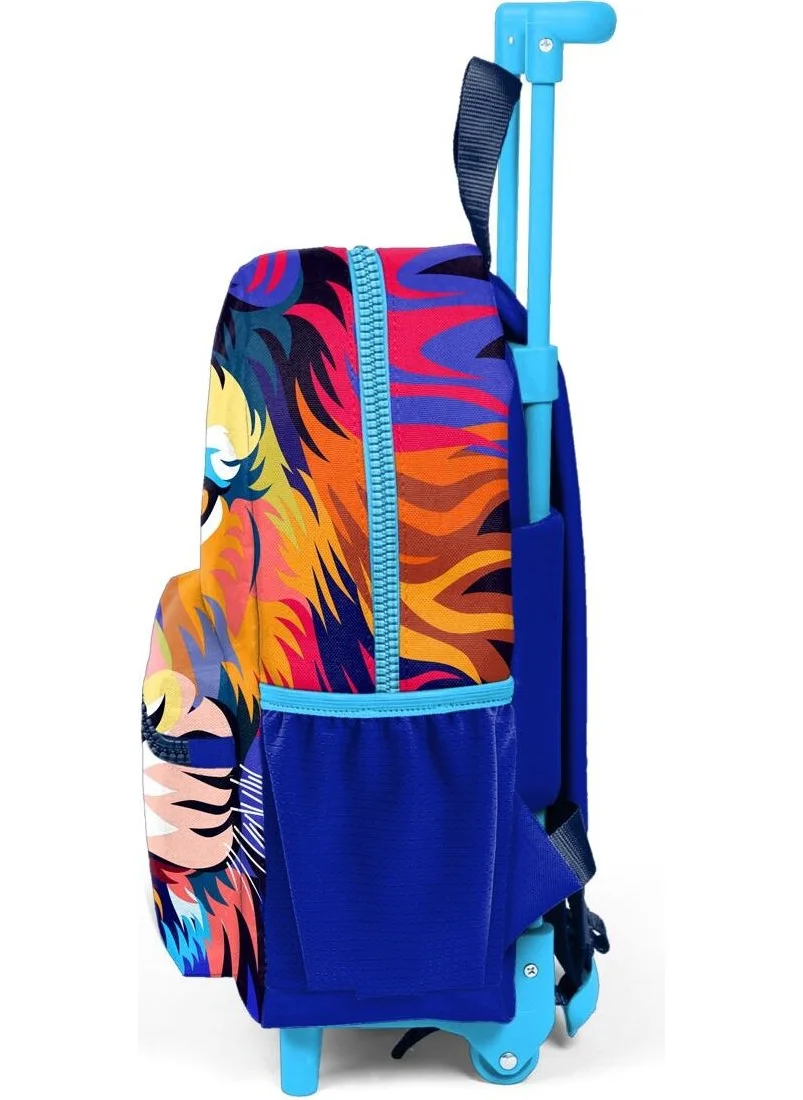 CORAL HIGH Mini Nest Squeegee Backpack Navy Blue Saks Lion Pattern Two Compartments 24041