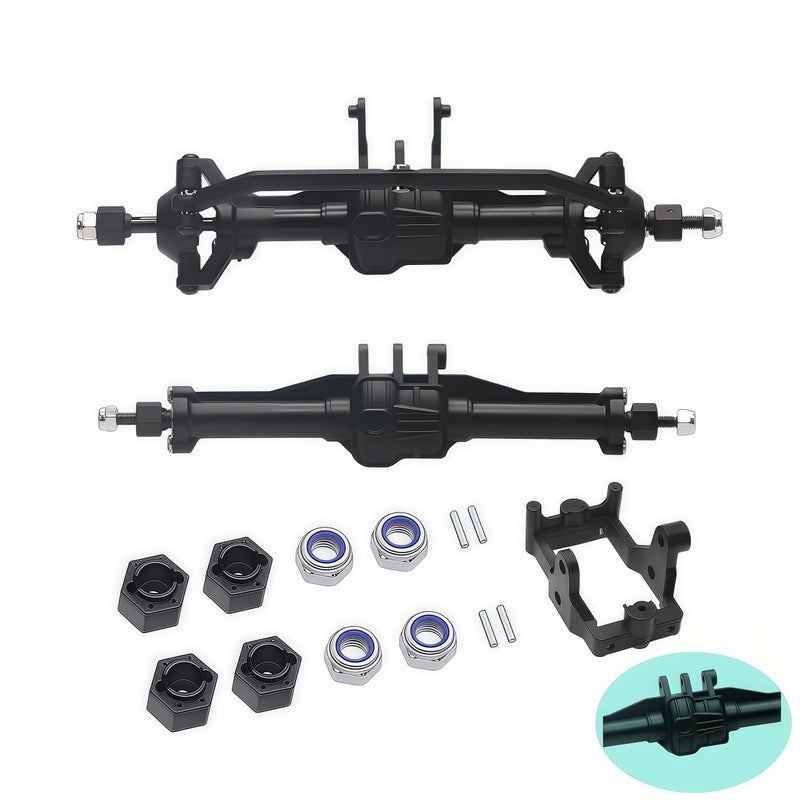 AMK TRX4M Axles Complete Set TRX4M Front Rear Straight Axle Assembly Direct Fit for TRX4M 118 RC Crawler Fits BroncoF150 OEM Replacement Upgrade Parts Differential Cover 2 - Image 3