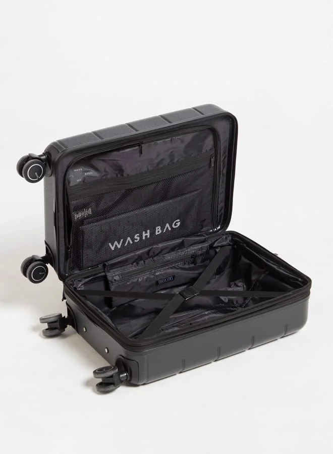 Wave Black Textured Hardcase Luggage Trolley Bag with Retractable Handle  | Best Price UAE