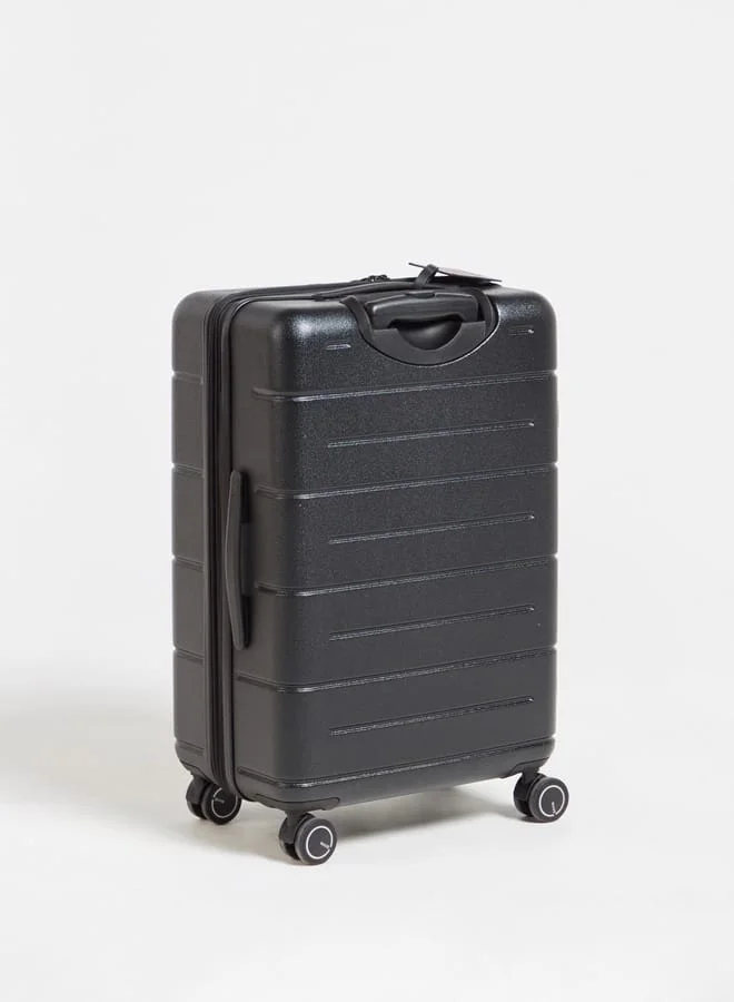 Wave Black Textured Hardcase Luggage Trolley Bag with Retractable Handle  | Best Price UAE