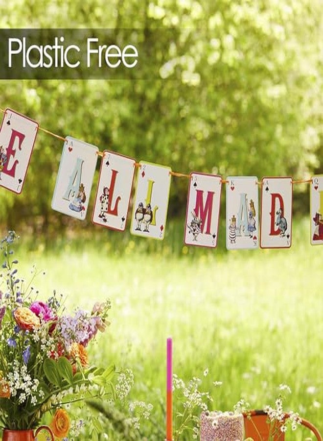 توكينج تيبلز زينة حفلات أليس في بلاد العجائب من Talking Tables، زينة ورقية قابلة للعكس لحفلة شاي ما بعد الظهيرة بطابع ماد هاتر، إكليل مزدوج الجوانب لحفلة عيد الميلاد الأول في بلاد العجائب، وحفلة استقبال المولود | وحفل الزفاف - Image 5