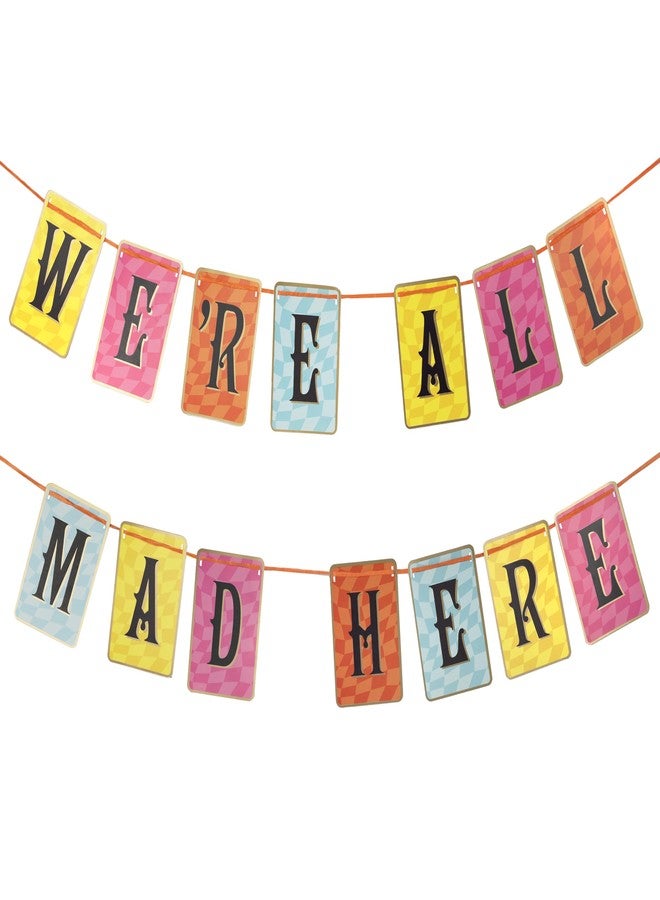 توكينج تيبلز زينة حفلات أليس في بلاد العجائب من Talking Tables، زينة ورقية قابلة للعكس لحفلة شاي ما بعد الظهيرة بطابع ماد هاتر، إكليل مزدوج الجوانب لحفلة عيد الميلاد الأول في بلاد العجائب، وحفلة استقبال المولود | وحفل الزفاف - Image 2