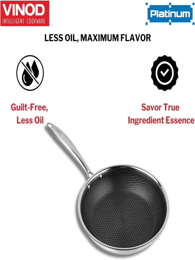 VINOD مقلاة فينود بلاتينيوم ثلاثية الفولاذ المقاوم للصدأ، 24 سم - Image 1