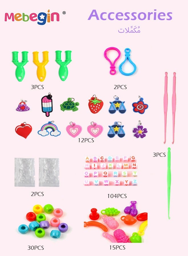 MEBEGIN 2700+ Rubber Bands Bracelet Kit DIY Making Kit 2500+ Bands Refill Set Kids Colorful Rubber Bands Kits with Storage Container 32 Colors Birthday Gift for Kids Friendship Gift  - Image 3
