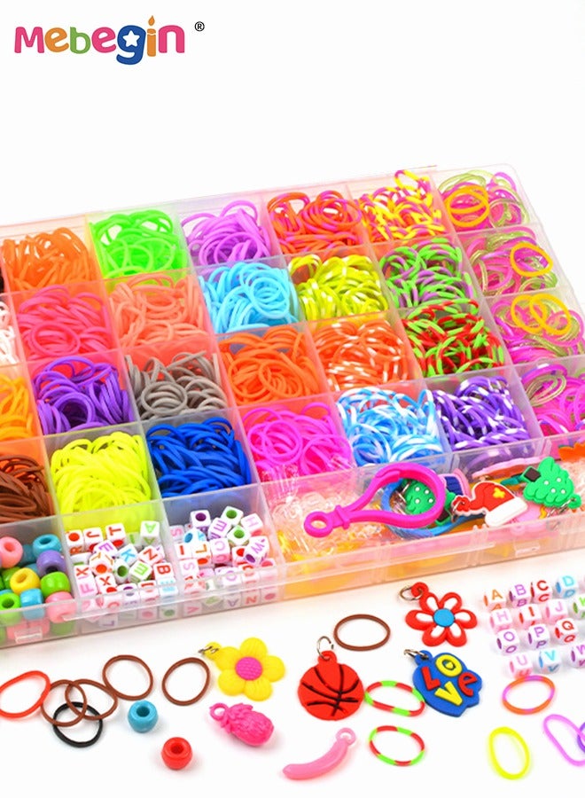 MEBEGIN 2700+ Rubber Bands Bracelet Kit DIY Making Kit 2500+ Bands Refill Set Kids Colorful Rubber Bands Kits with Storage Container 32 Colors Birthday Gift for Kids Friendship Gift  - Image 2