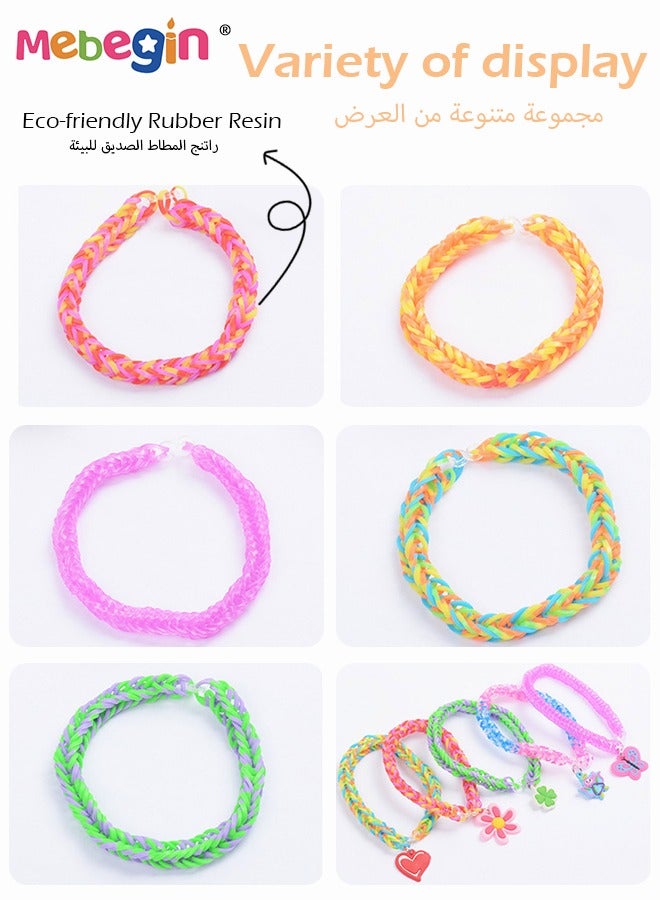 MEBEGIN 2700+ Rubber Bands Bracelet Kit DIY Making Kit 2500+ Bands Refill Set Kids Colorful Rubber Bands Kits with Storage Container 32 Colors Birthday Gift for Kids Friendship Gift  - Image 5