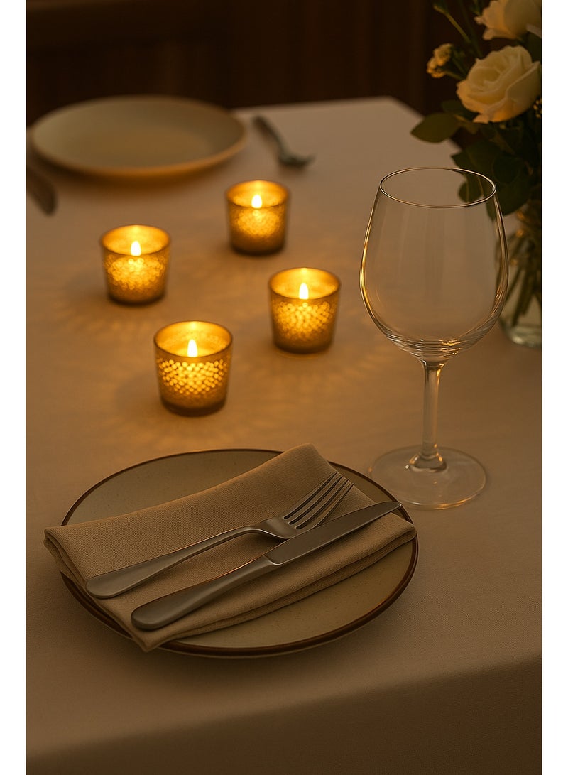 Yellow Tea Light Candles Set, 25-Pack, Aluminium Cup, Long-Burning - Image 3