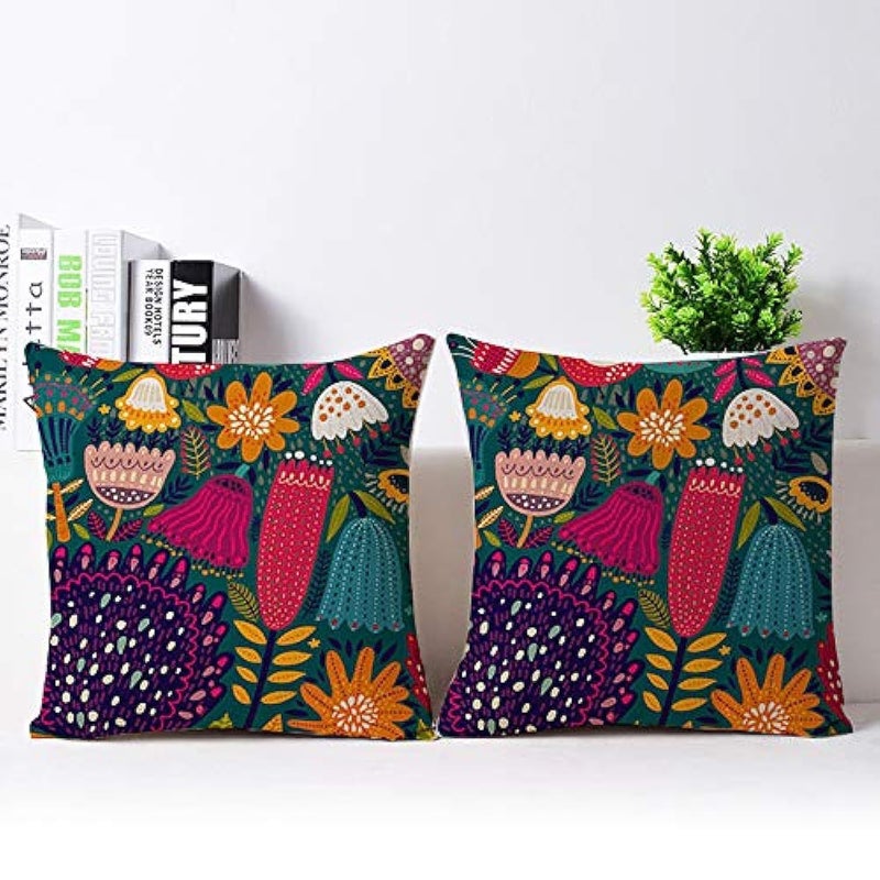 The Purple Tree Ethnic Printed Jute Cushion Covers (16X16 Inch) Pack Of 2(Jute, Lr149) - Image 4
