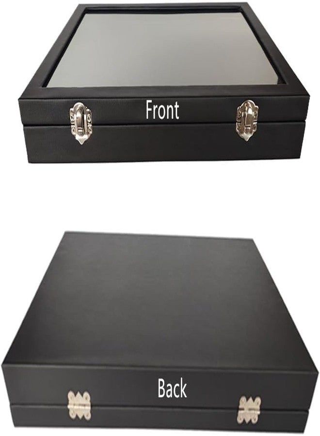 Ebonee Wooden Jewelry Organizer Tray Box with Clear Lid, Travel Rectangle Earring Necklace Organization Storage Box with Metal Clasp, Velvet Blank Jewelry Display Case for Bracelets Rings Accessories (Black) - Image 3