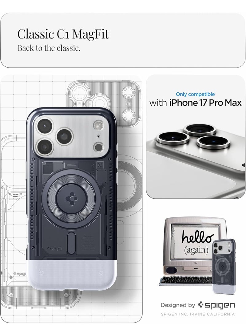 Spigen Classic C1 MagFit for iPhone 17 Pro MAX Case Cover with MagSafe & Extreme Protection Tech - Graphite - Image 2