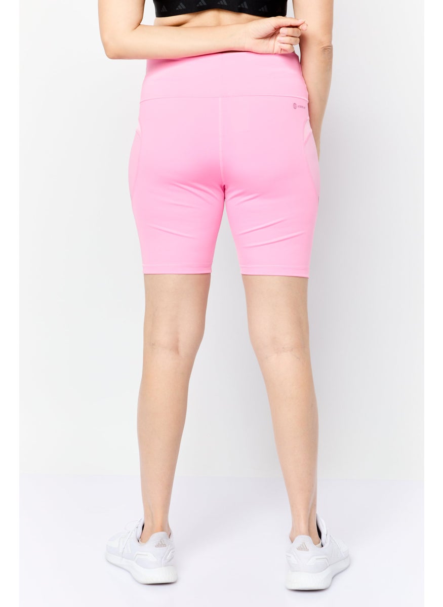 Adidas - Women Tight Fit Brand Logo Training Tights, Pink - Image 1