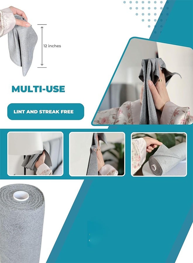 Microfibre All-Purpose Cleaning Cloths, 30 Sheets, Reusable Washable Rags, Super Absorbent, Multi-Purpose Kitchen Towels Grey - Image 2