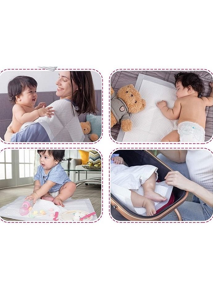 Cherry Medical Supply 60 Pieces Packed in 6 Pouches 60 cm x 90 cm Disposable Changing Pads for Baby Soft Ultra Absorbent Waterproof Large Diaper Changing Pad Liners Baby Changing Pad Cover Bed Pads  - Image 5