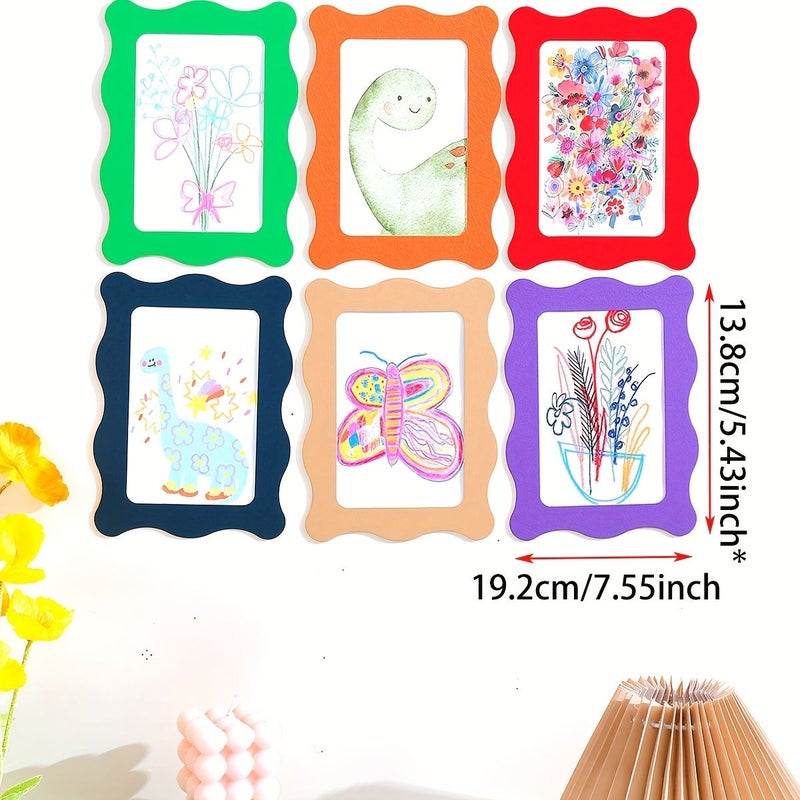 Colorful Paper Photo Frames 10pcs Mixed Colors 6 Inches Home Wall Decoration - Image 3