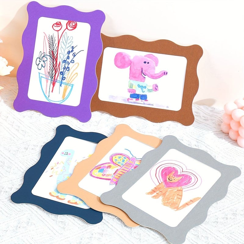 Colorful Paper Photo Frames 10pcs Mixed Colors 6 Inches Home Wall Decoration - Image 2