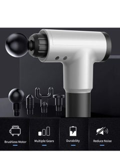 Generic Professional Massage Gun KH-320 , 4 In 1 Deep Tissue Electric Percussion Handheld Device for Body Back Pain Relief Therapy , 6 level variable frequency vibration - Red  - Image 2