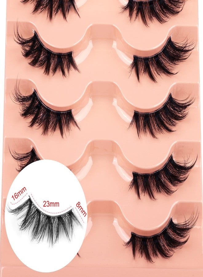 Winifred Half Lashes Natural Look Cat Eye False Eyelashes Wispy 3D Faux Mink Lashes Clear Band Fluffy Strip Eyelashes by Winifred - Image 4