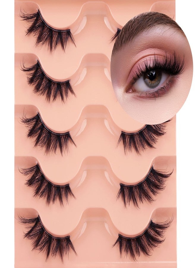 Winifred Half Lashes Natural Look Cat Eye False Eyelashes Wispy 3D Faux Mink Lashes Clear Band Fluffy Strip Eyelashes by Winifred - Image 2
