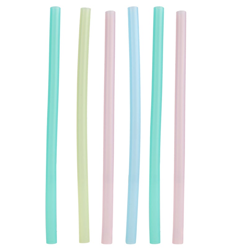 6pcs Silicone Soft Reusable Drinking Straws Flexible Straws for Over 6 Months Old Children - Image 3