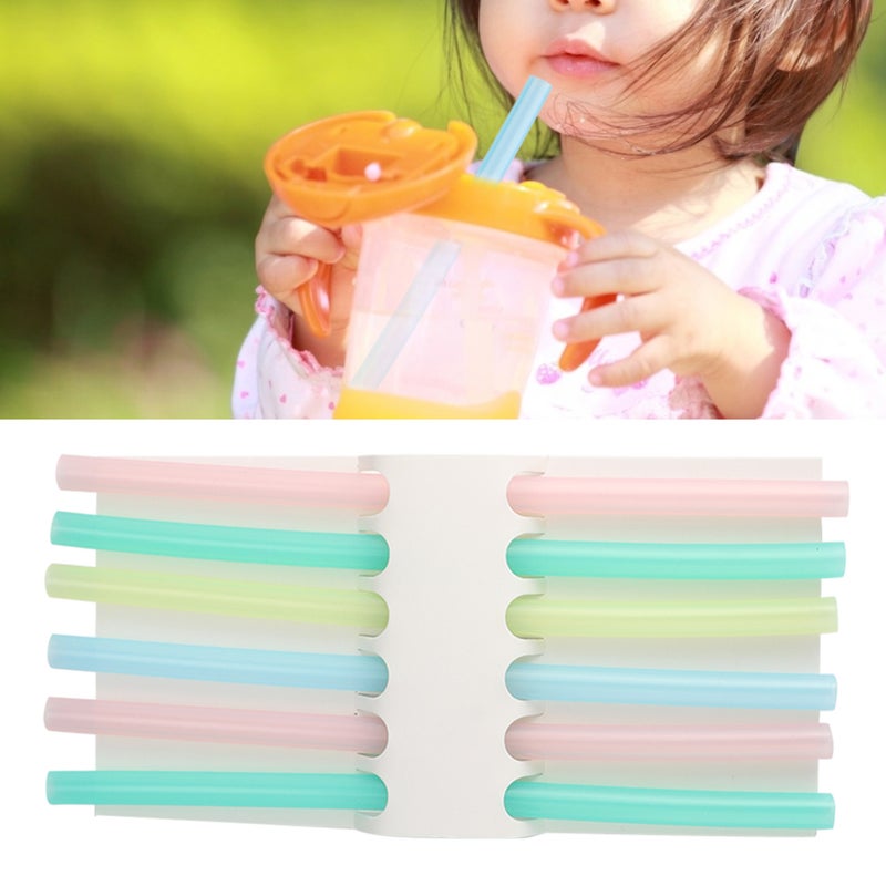 6pcs Silicone Soft Reusable Drinking Straws Flexible Straws for Over 6 Months Old Children - Image 4