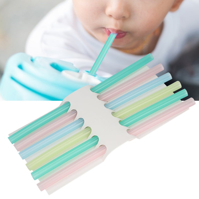 6pcs Silicone Soft Reusable Drinking Straws Flexible Straws for Over 6 Months Old Children - Image 5