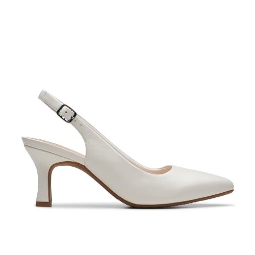 Clarks Women's Kataleyna Step Pump, Off White Leather, 6.5 - Image 2