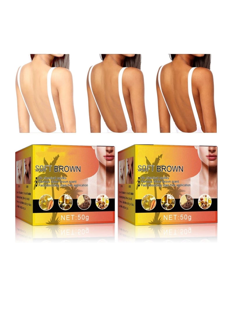 SYOSI 2PCS Tanning Gel, Soft Brown Tanning Accelerator Intensive Tanning Cream Sunbathing Accelerator Gel Deep Tan Enhancer Sun Skin Gel Safe Tanning Gel for Natural Tan Skin Outdoor Sun Tanning  - Image 1