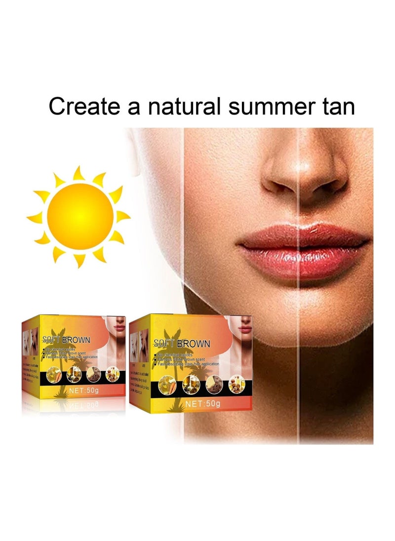 SYOSI 2PCS Tanning Gel, Soft Brown Tanning Accelerator Intensive Tanning Cream Sunbathing Accelerator Gel Deep Tan Enhancer Sun Skin Gel Safe Tanning Gel for Natural Tan Skin Outdoor Sun Tanning  - Image 3