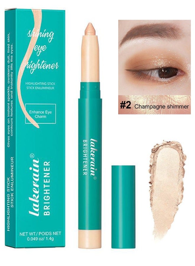 lakerain Shining Eye Brightener Enhance Eye Cream Professional Makeup Eyeshadow Pencil Advanced Shadow Stick Waterproof Eyeshadow Stick Eye Highlighter Shimmer Creamy Waterproof & Long-Lasting Eye Makeup for Women No.02  - Image 1
