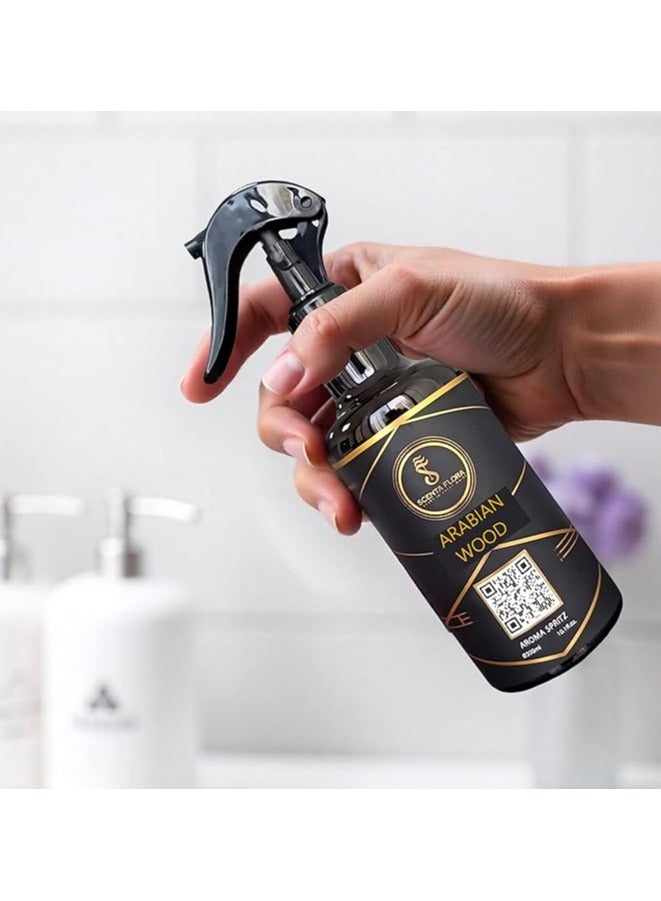 Scenta Flora Arabian Wood Aroma Spritz 300ml | Ready-to-Use Long-Lasting Oil Based Air Freshener for Cars, Carpets, Curtains, Rooms, Washrooms and Fabrics - Image 3