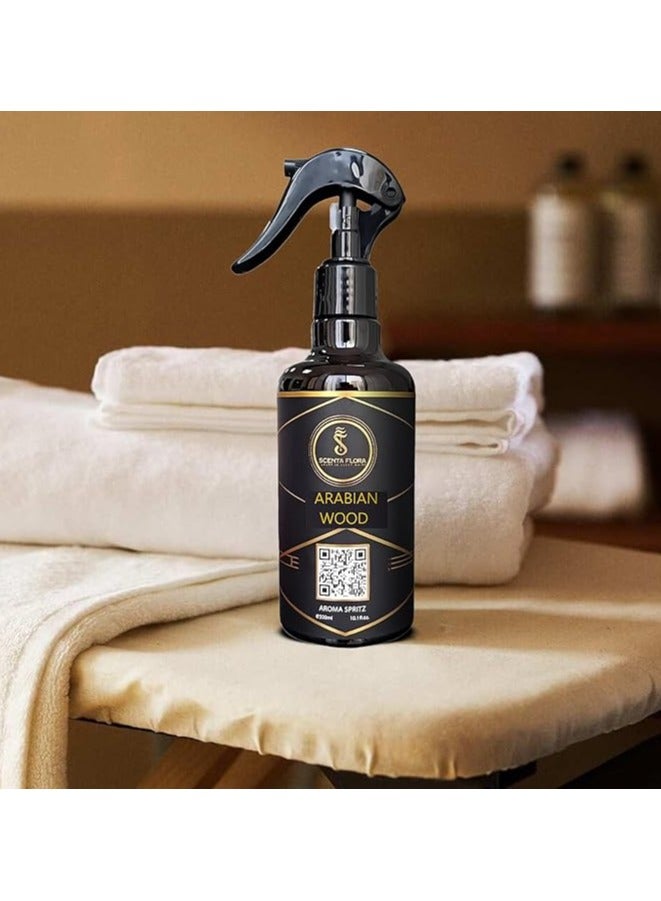 Scenta Flora Arabian Wood Aroma Spritz 300ml | Ready-to-Use Long-Lasting Oil Based Air Freshener for Cars, Carpets, Curtains, Rooms, Washrooms and Fabrics - Image 4