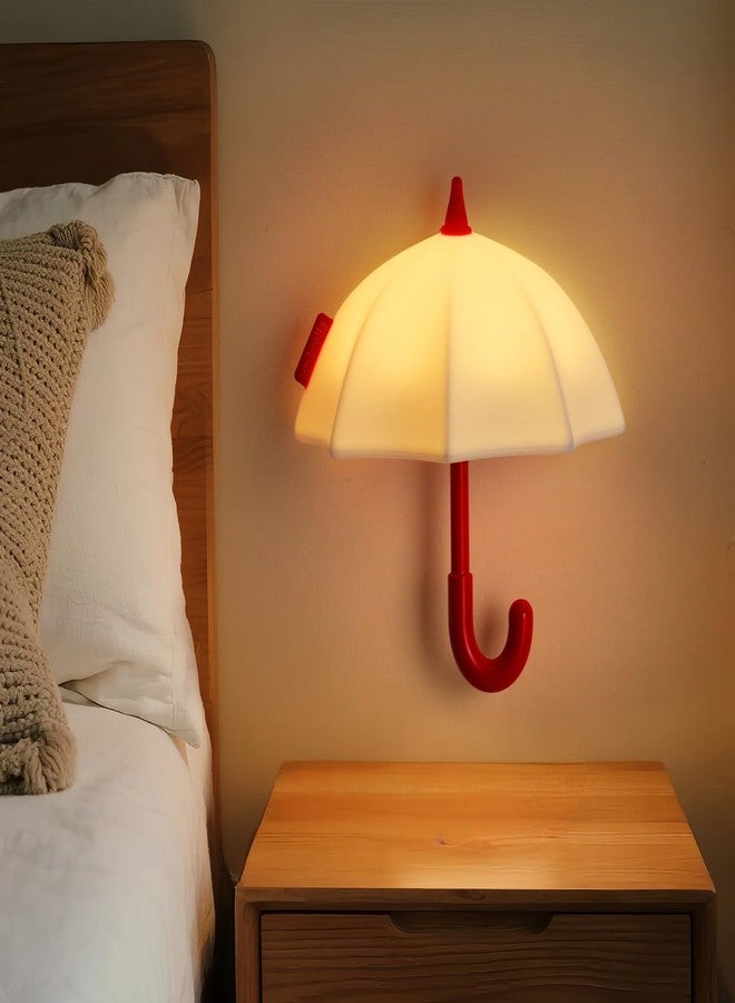AVEKI Umbrella Night Light for Kids, 3 Levels Dimmable Silicone Tap Lamp for Baby Nursery, Rechargeable Squishy Bedside Night Lamp for Bedroom, Light-Up Magnetic Fridge Magnets for Kitchen (White) - Image 1