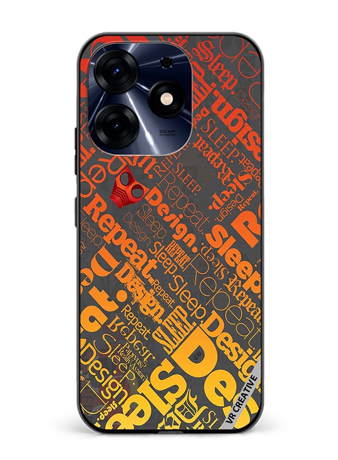 VR CREATIVE Protective Case Cover For Tecno Spark 10 Pro Sleep Repeat Design Multicolour - Image 1