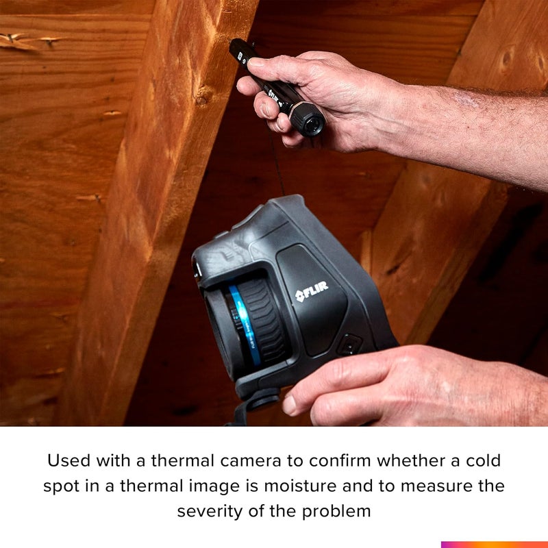 Flir MR40 Moisture Pen + Flashlight, Pocket Portable, Rugged 2-Pin, Single-Scale Moisture Meter with an Integrated Flashlight for Wood and Common Building Materials - Image 4