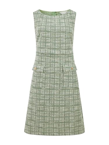 Hobemty Women's Sleeveless Tweed Dress Boat Neck Work Office Sheath Dresses Large Green - Image 1