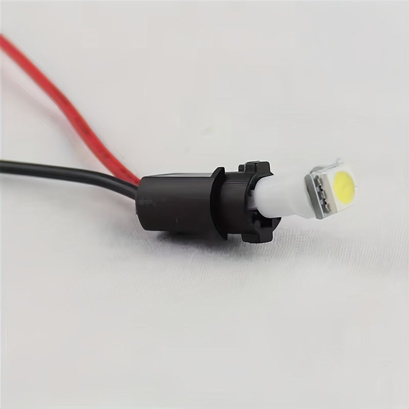 T5 Led Bulb Holder Socket 6pcs For 1.2W W3W Instrument Light Plug Extension Cable Harness - Image 3