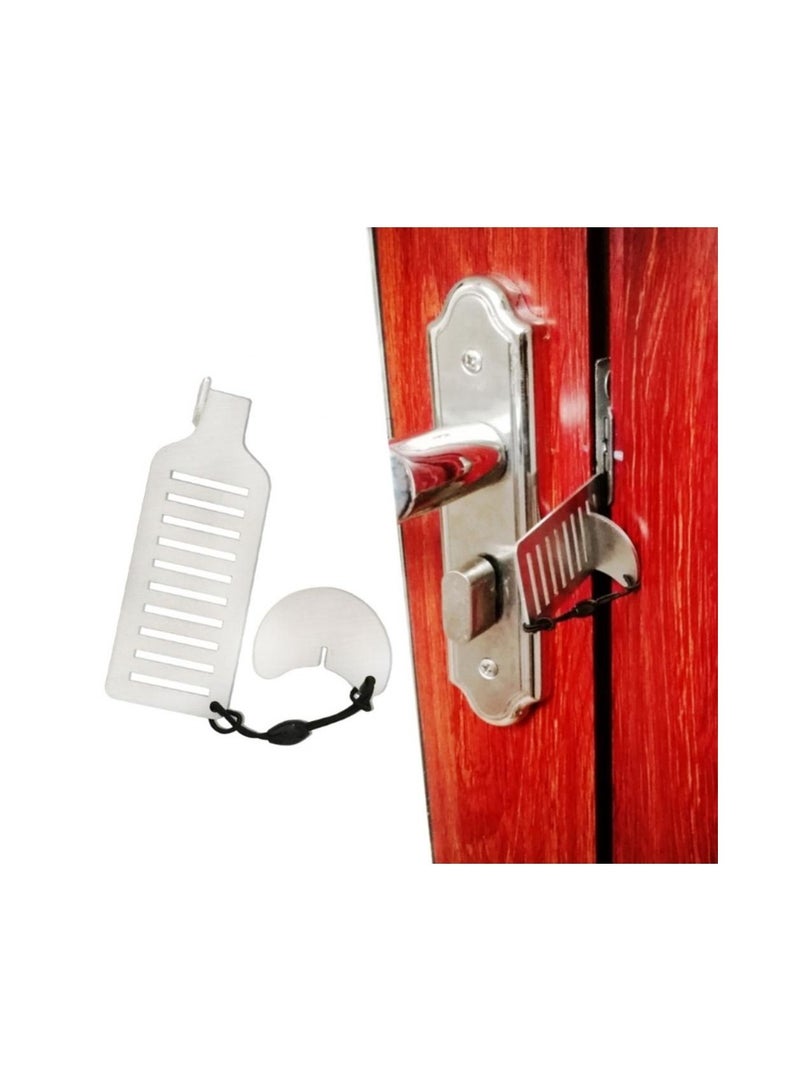 Portable Door Lock Punch-free Security Door Locker Safety Latch Metal Lock Home Room Hotel Travel Anti Theft Door Stopper Tool - Image 1