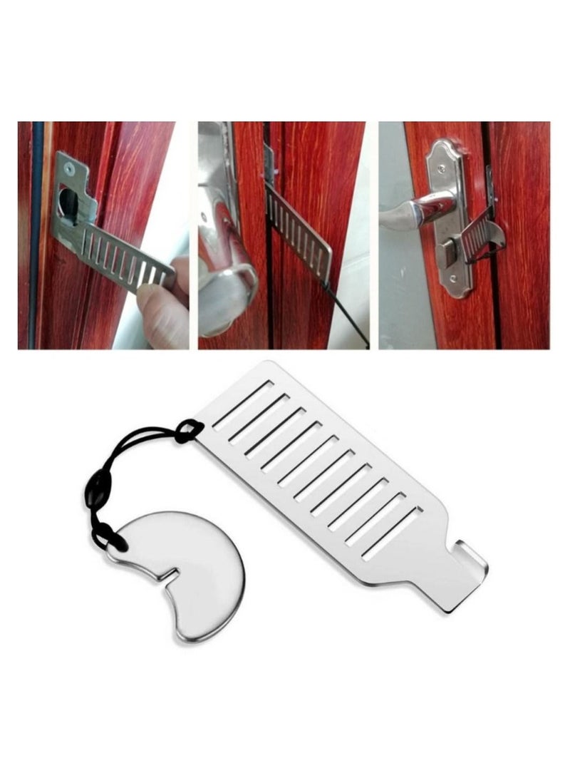 Portable Door Lock Punch-free Security Door Locker Safety Latch Metal Lock Home Room Hotel Travel Anti Theft Door Stopper Tool - Image 2