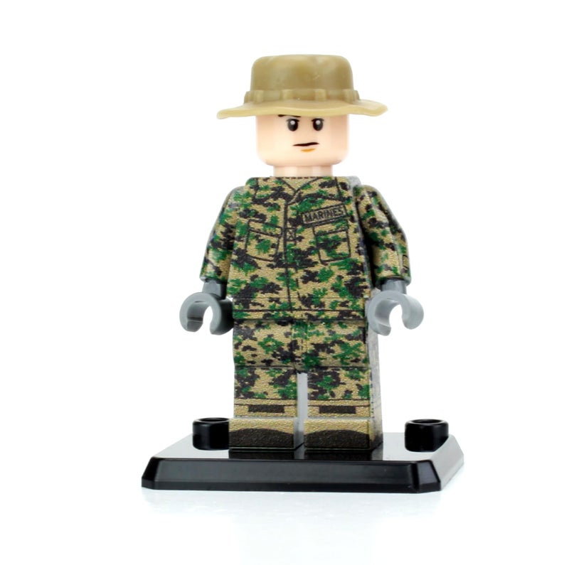 Battle Brick 16 Inches Tall Collectible Marine Woodland MARPAT Duty Uniform Genuine Military Minifig Custom Camo Printing Great Gift - Image 3