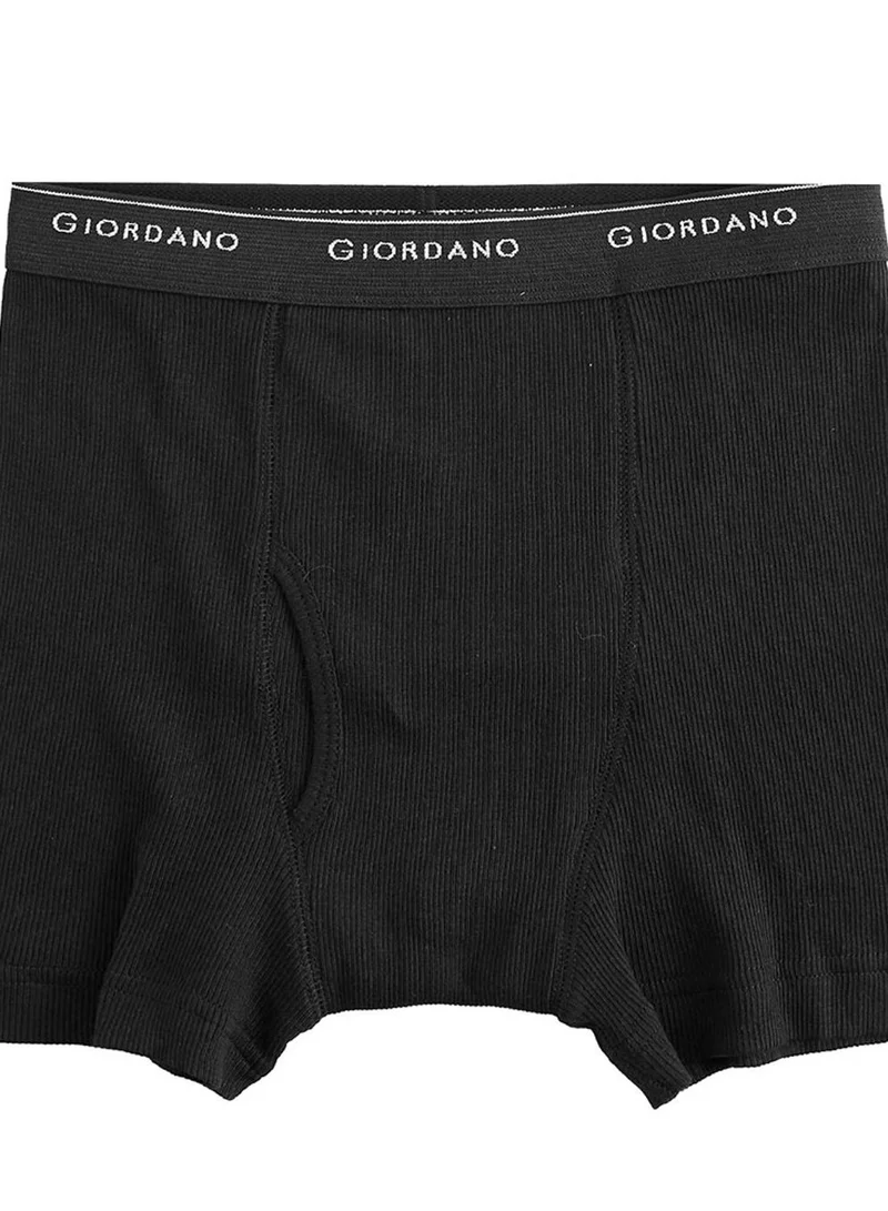GIORDANO Men's Cotton Rib Regular Trunks 3-Pack