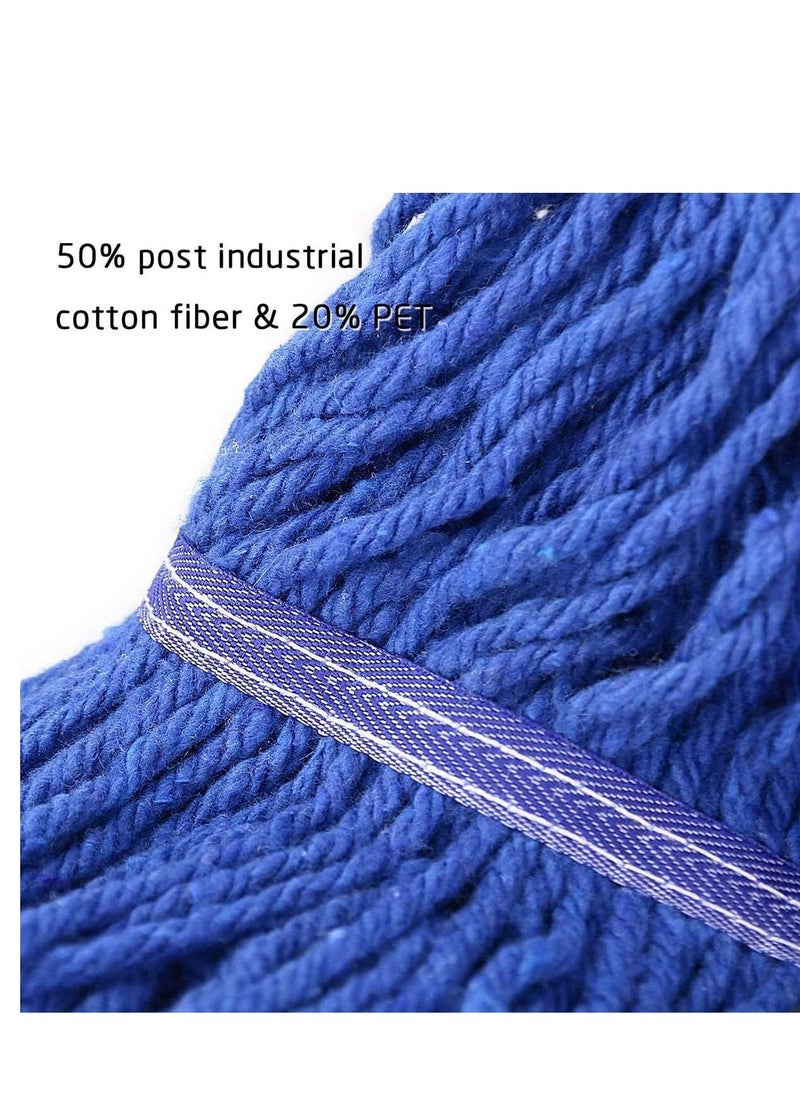 SYOSI - Ocedar Sponge Mop Refill Loop-End Cotton String Mop Head, Heavy Duty String Mop Refills, 6 Inch Headband, Mop Head Replacement for Home, Industrial and Commercial Use (Blue) - Image 1