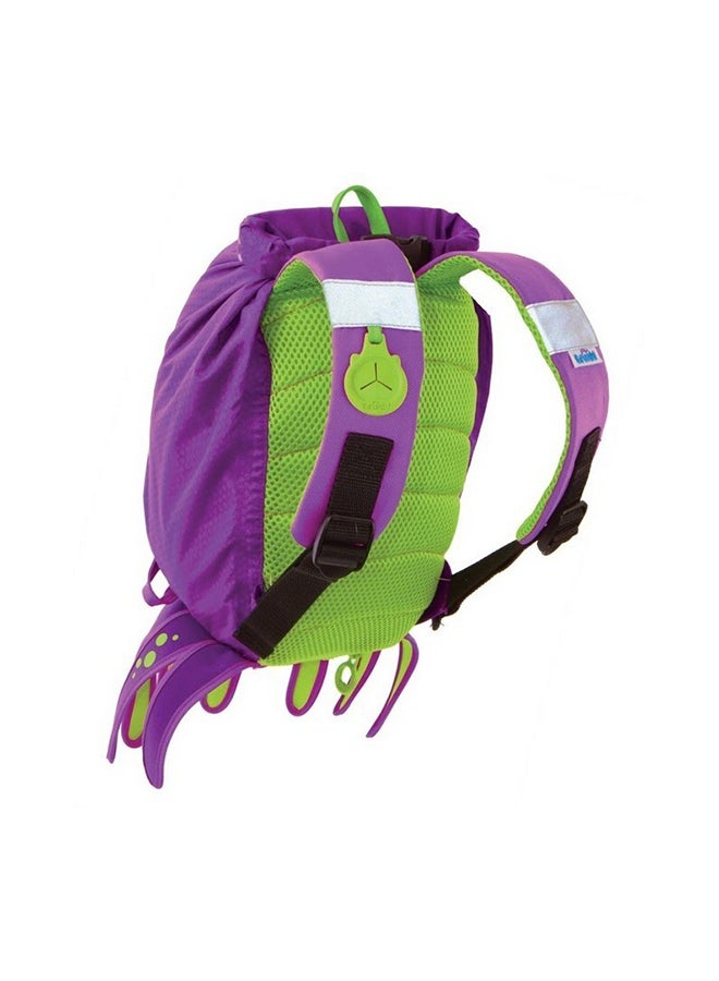 Trunki PaddlePak Coral Tropical Fish Pink Waterproof Swim Backpack for Kids, Roll-Top Beach and Pool Bag with Water-Resistant Storage - Image 2