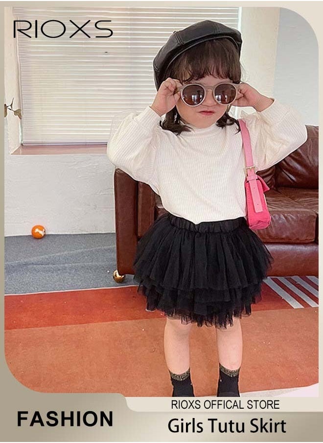 RIOXS - Little Girls Tutu Skirt A-Line Layered Tulle Princess Dresses Dance Wear Clothes For Girls - Image 1