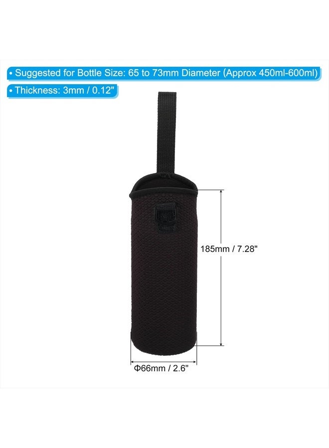 PATIKIL حقيبة حمل زجاجة ماء 66 مم × 185 مم، 1 عبوة حاملة زجاجة محمولة معزولة من النيوبرين مع حزام كتف قابل للتعديل، أسود - Image 2
