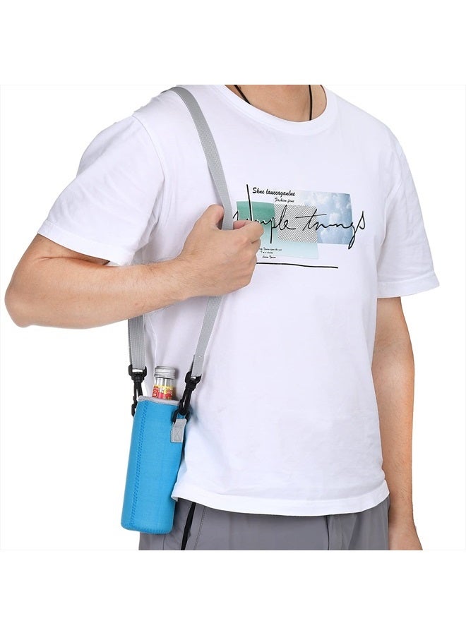 PATIKIL حقيبة حمل زجاجة ماء 66 مم × 185 مم، 1 عبوة حاملة زجاجة محمولة معزولة من النيوبرين مع حزام كتف قابل للتعديل، أسود - Image 5