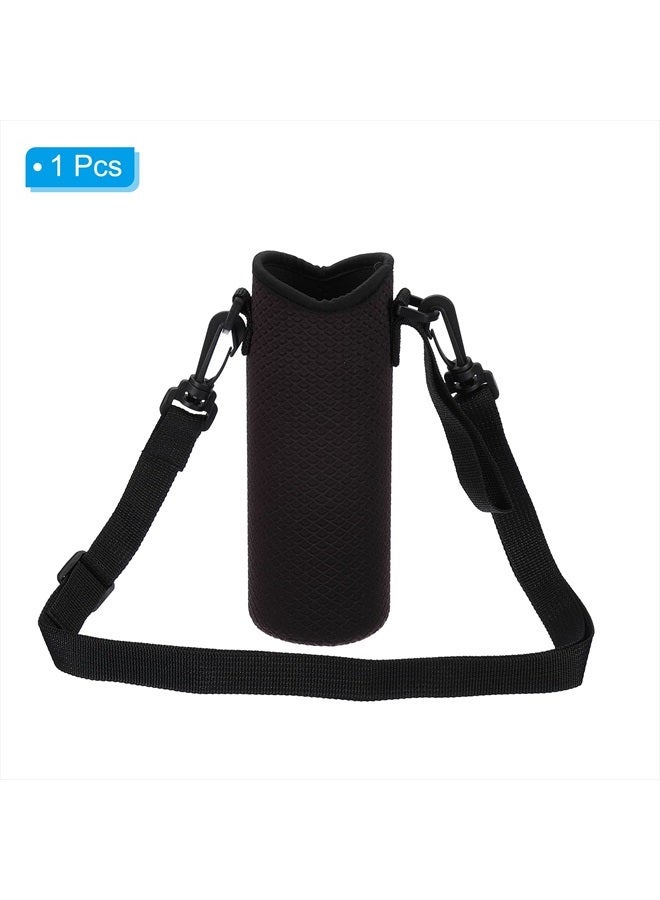 PATIKIL حقيبة حمل زجاجة ماء 66 مم × 185 مم، 1 عبوة حاملة زجاجة محمولة معزولة من النيوبرين مع حزام كتف قابل للتعديل، أسود - Image 3