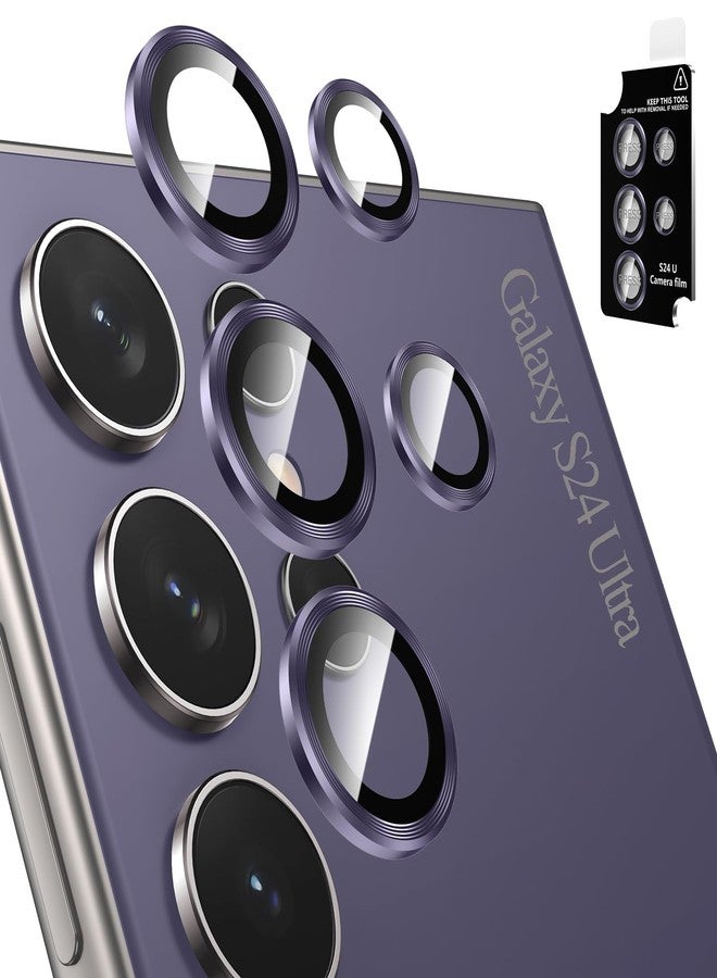 Tensea (3+2PCS for Samsung Galaxy S24 Ultra 5G Camera Lens Protector, 9H Tempered Glass Camera Cover Screen Protector Metal Individual Ring for S24 Ultra 5G 2024 [Installation Tray][Case Friendly] - Image 1